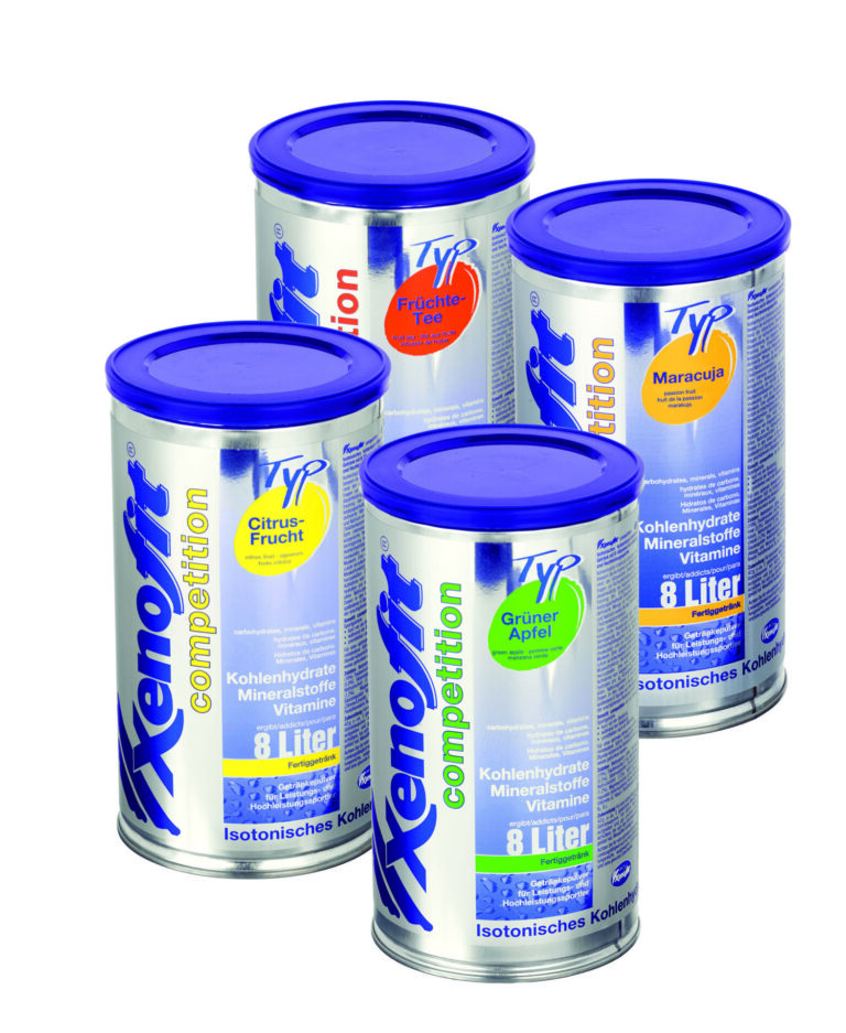 Verschiedene Verpackungen von Xenofit Competition Getränken