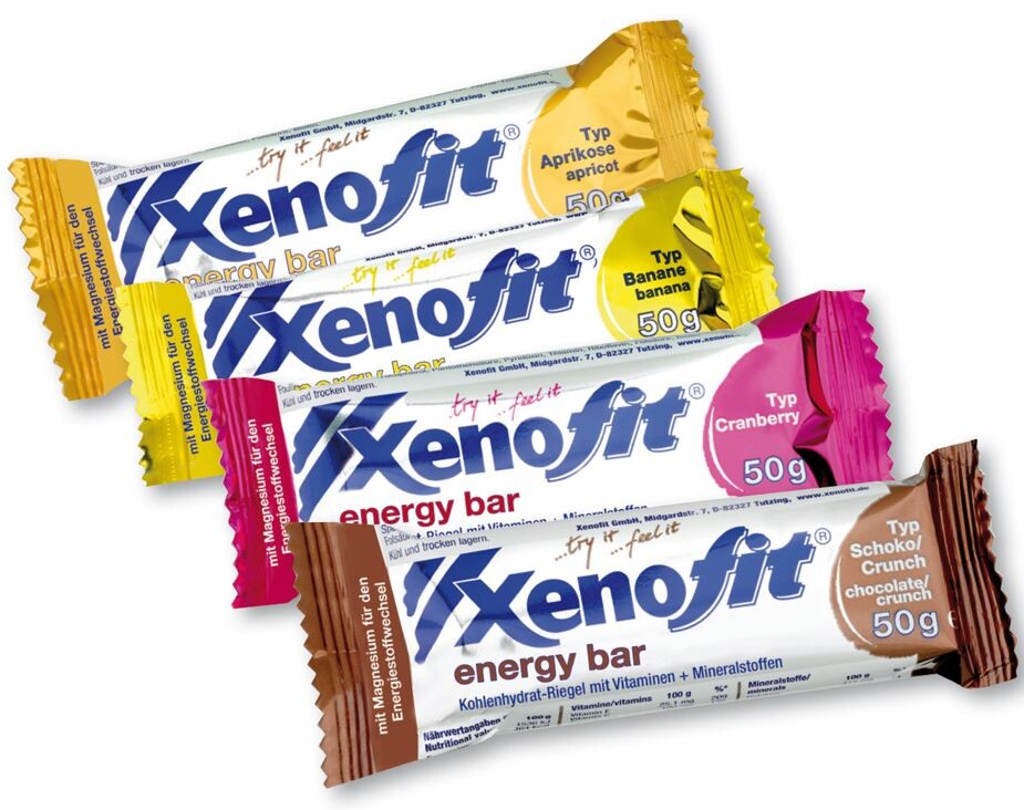 Verschiedene Xenofit Energieriegel