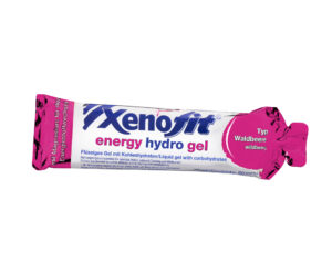 Packung von Xenofit Energy Hydro Gel in Waldbeere-Geschmack